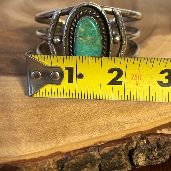 Sterling & Turquoise Lag Zuni Cuff Bracelet - Picture 10 of 10